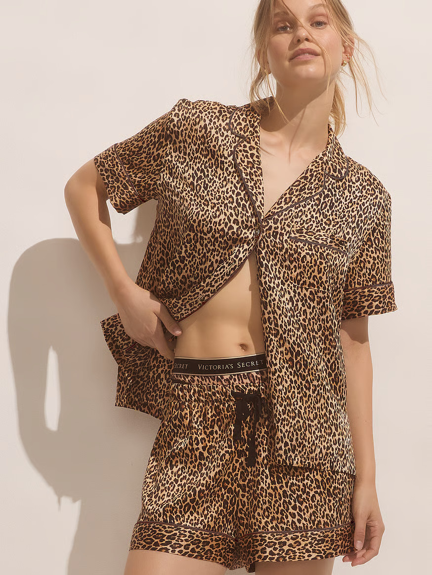 Buy Glazed Satin Short Pajama Set, Coconut White Champagne Bottles - Order Pajamas Sets online - ... | Victoria's Secret (US / CA )