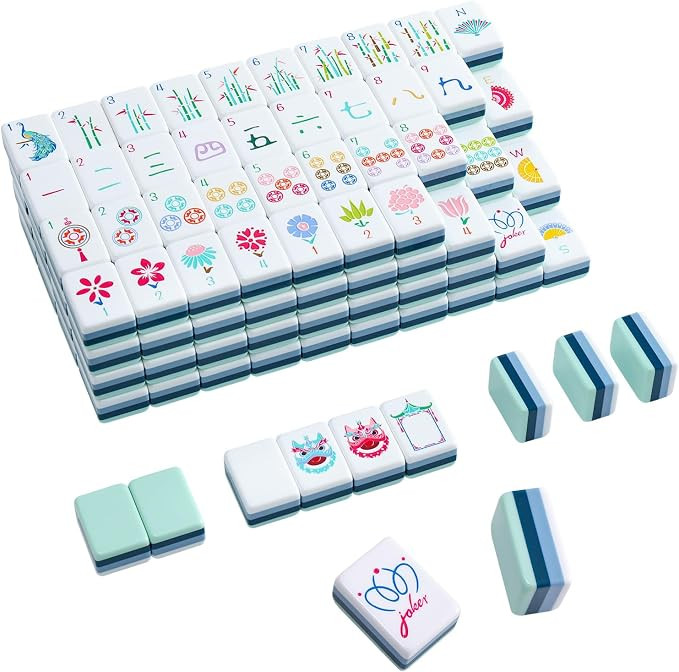 160 Acrylic 4 Layer Engraved American Mahjong Tiles Set with Carrying Bag and Accessories, 1.26... | Amazon (US)