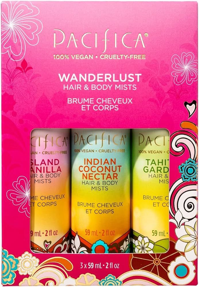 Pacifica Beauty, Wanderlust Hair Perfume & Body Spray Trial Set, Island Vanilla, Mini Bottles, 3 ... | Amazon (US)