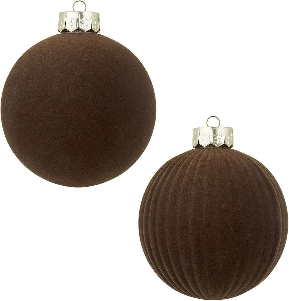 Velvet Christmas Balls Large Hanging Shatterproof Flocked Christmas Tree Ornaments for Xmas Tree ... | Amazon (US)
