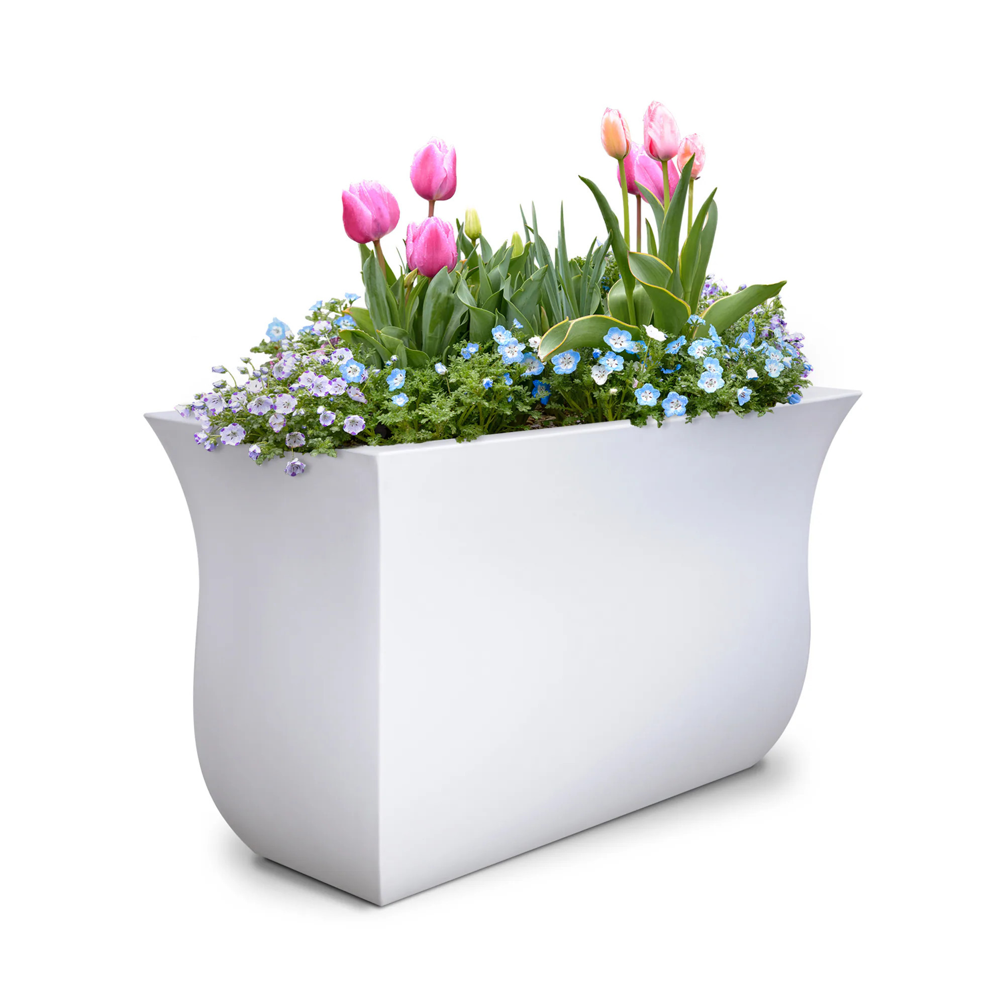 Mayne Rectangle 36-Inches W Large White Plastic Contemporary/Modern Indoor/Outdoor Planter | 5875-W | Lowe's