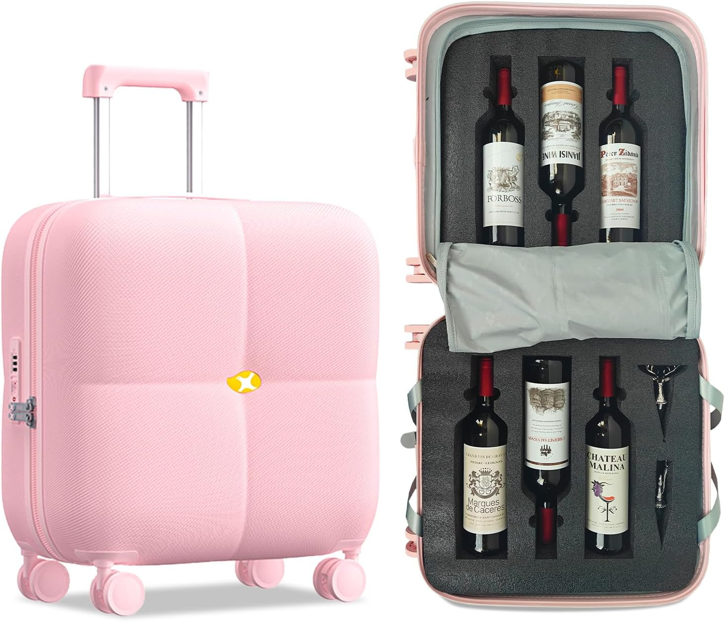 Wine Suitcase, 6 Bottle Wine Luggage, Durable Wine Travel Case, Fly With Wine Suitcase with TSA L... | Amazon (US)