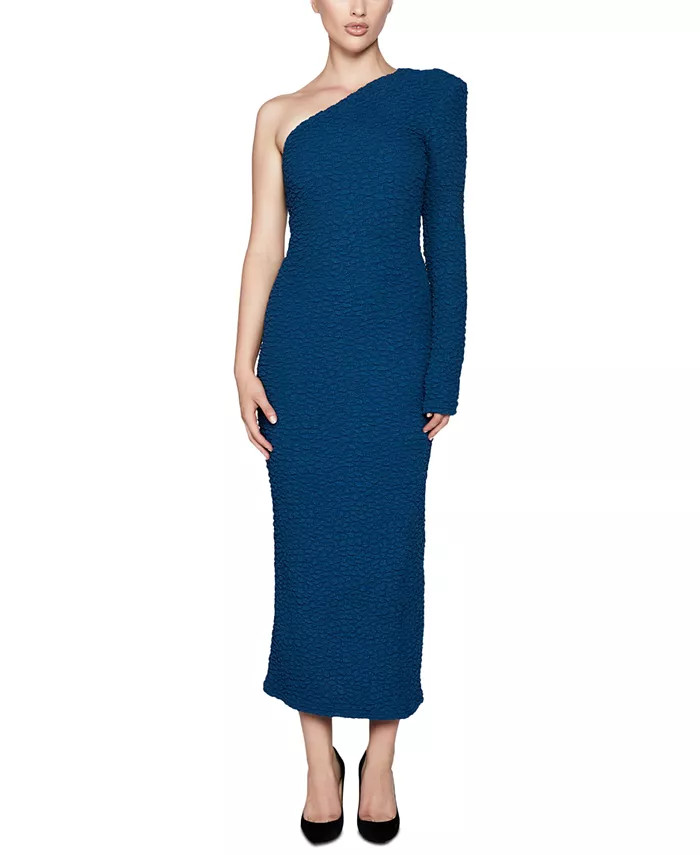Women's One-Shoulder Crinkle Sheath Dress | Macys (US)