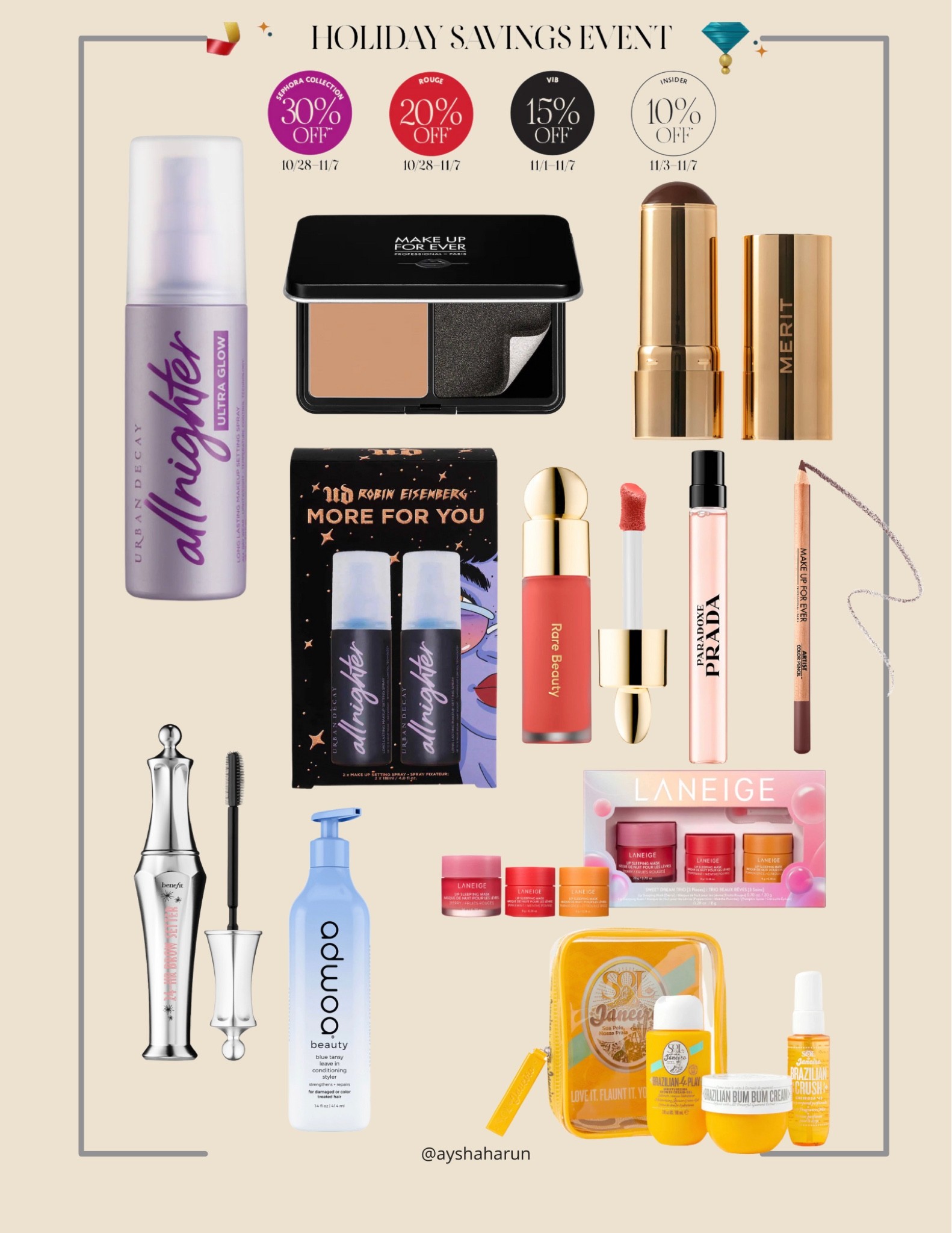 My cart 🛒for the Sephora Holiday Sales Event 