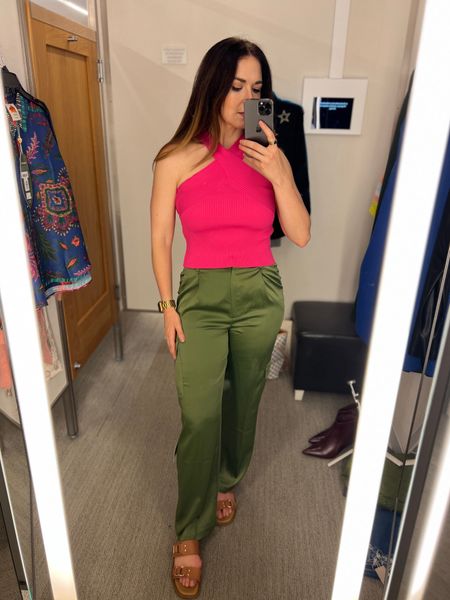 Love this hot pink halter top and satin cargos from top shop on sale during the Nordstrom anniversary sale! 

Nsale, cargo pants, night out outfit 

#LTKsalealert #LTKxNSale #LTKunder100