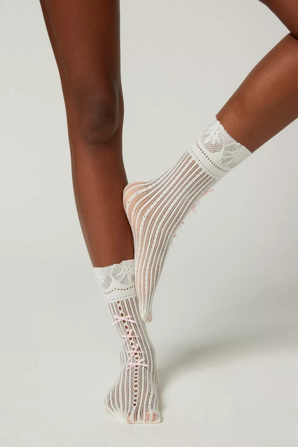 Bow Pointelle Mid-Calf Sock | Urban Outfitters (US and RoW)