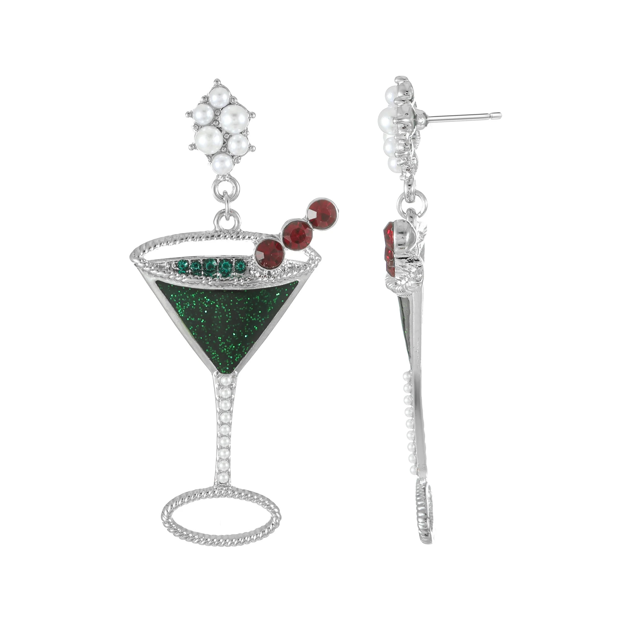 Holiday Time Martini Earrings, 1 Pair | Walmart (US)