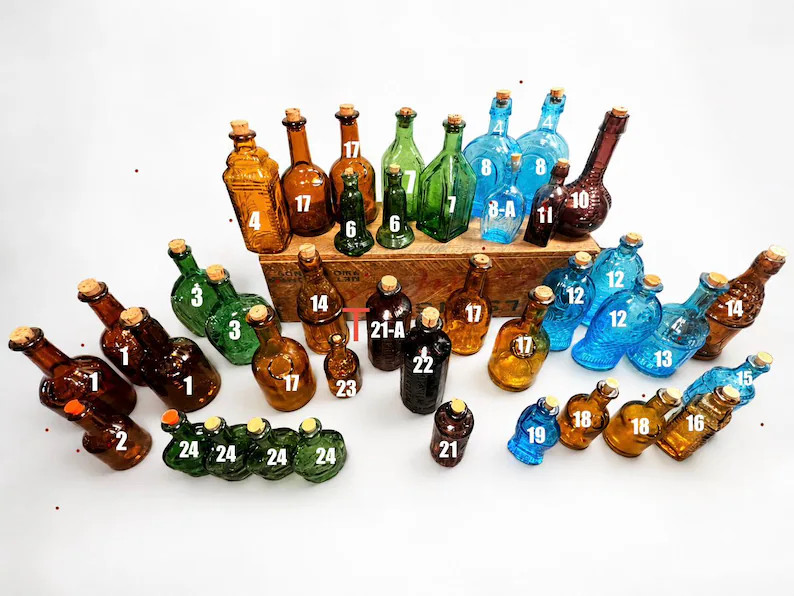 Miniature Glass Bitters Bottles - Etsy | Etsy (Global)