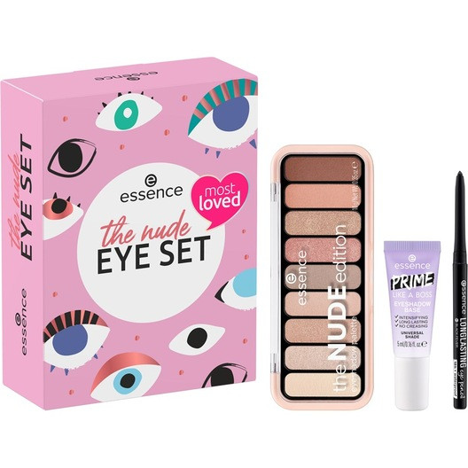 Essence Augen Lidschatten The Nude Eye Set Lidschattenprimer 5 ml + Lidschattenpalette 10 g + Kajalstift 01 Black Waterproof 1 0,28 g. 1 Stk. | Parfumdreams EU