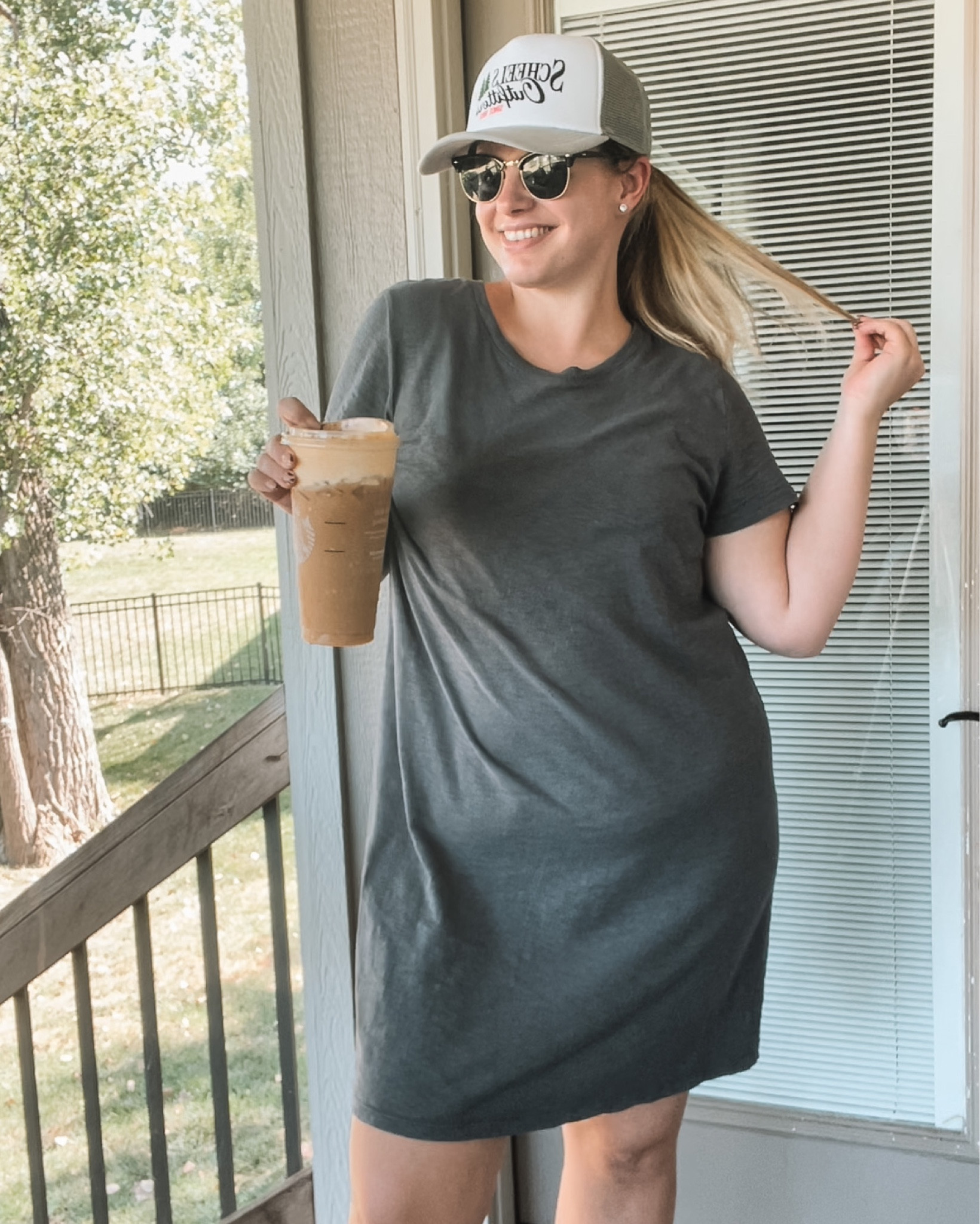 Tshirt dress, trucker hat, fall outfit

#LTKstyletip #LTKfindsunder50 #LTKmidsize