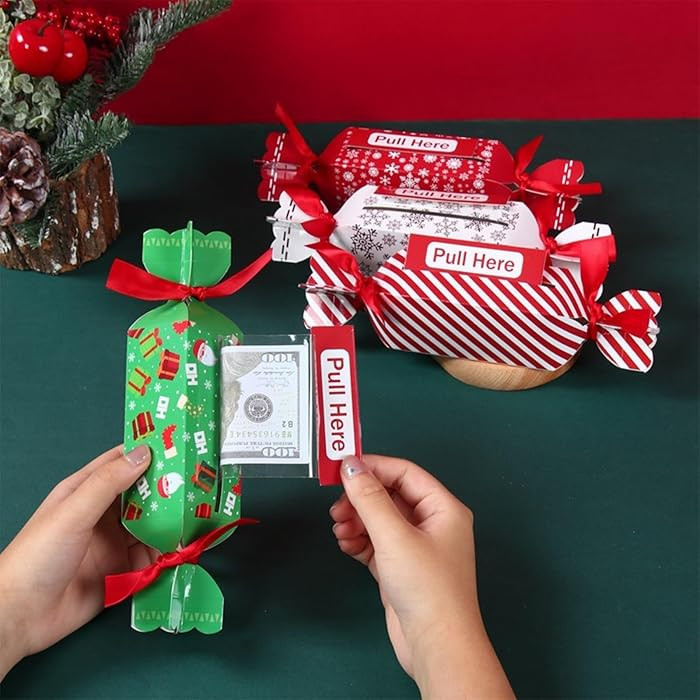 Amazon.com: 4PCS Christmas Gift Warp Money Box for Cash Present Pull, Christmas Surprise Money Pu... | Amazon (US)