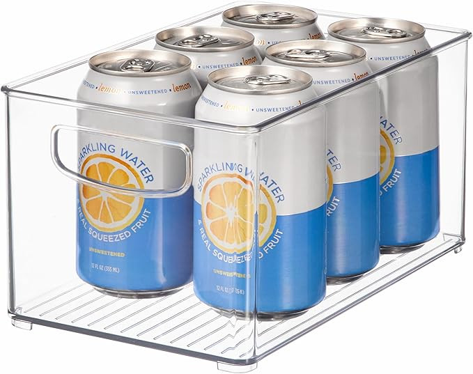 iDesign Stackable Clear Plastic Bin - Kitchen Organizers and Storage for Fridge and Pantry | Amazon (US)