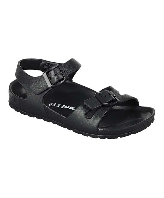 Link Girls' Ballet Flats BLACK - Black Beva Sandal - Girls | Zulily