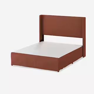 JAYDEN CREATION Raymond 2 Piece Coral Wingback Design King Bedroom Set with Metal Platform Bed Fr... | The Home Depot