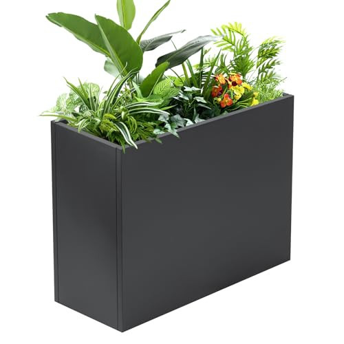 FORJAMINT Rectangular Planter Box 36" L×12" W×26" H Outdoor Metal Planter Box with Removable Insert Shelf Rectangular Black Planters Boxes Heavy Duty for Indoor and Outdoor | Amazon (US)