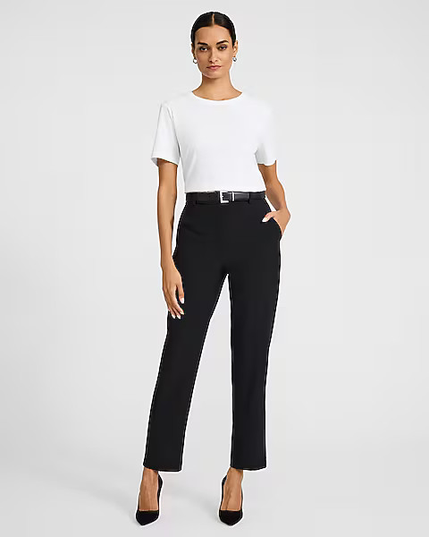 Editor Studio Stretch Twill Super High Waist Straight Ankle Pant | Express