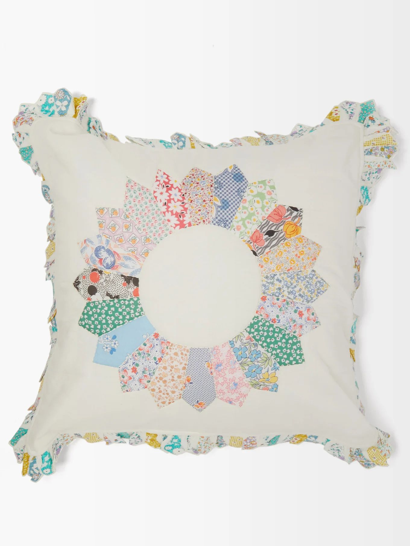 Floral-patchwork cotton cushion | Sea | Matches (US)