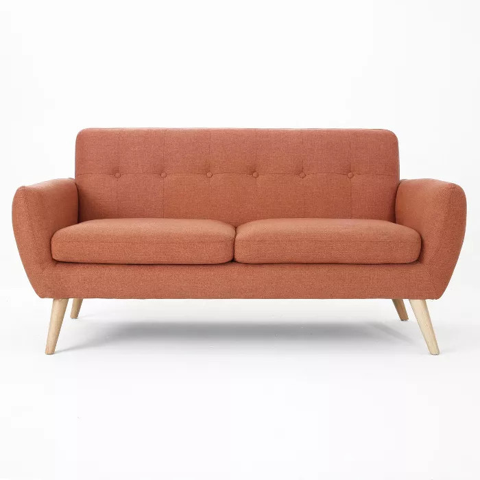 Josephine Mid-Century Modern Petite Sofa Burnt Orange - Christopher Knight Home | Target