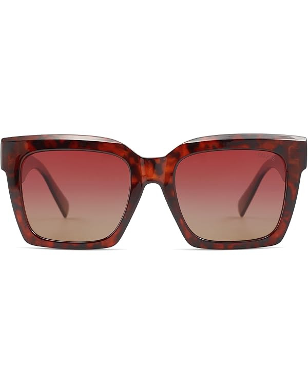 SOJOS Trendy Square Polarized Sunglasses for Womens Mens,Retro Plastic Frame Shades Designer Insp... | Amazon (US)