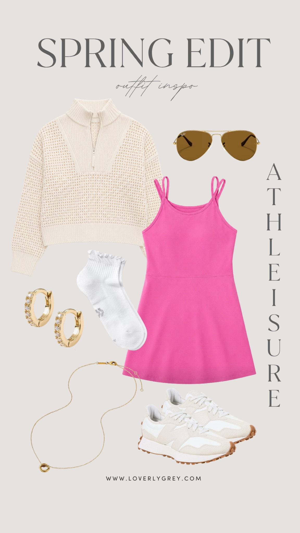 An easy cute athleisure look for spring & summer! Love that pink active dress!

Loverly Grey, Spanx, athleisure, activewear, active dress, crochet pullover, ruffle socks, new balances 

#LTKSeasonal