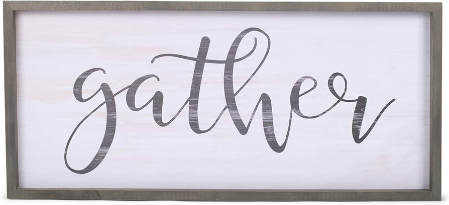 P. GRAHAM DUNN Gather Script 33.25 x 15.25 Wood Farmhouse Frame Wall Plaque | Amazon (US)
