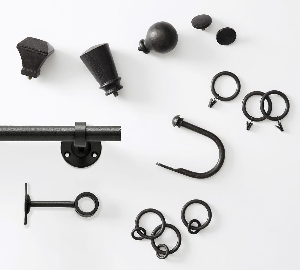 Cast Iron Black Curtain Hardware Collection | Pottery Barn (US)