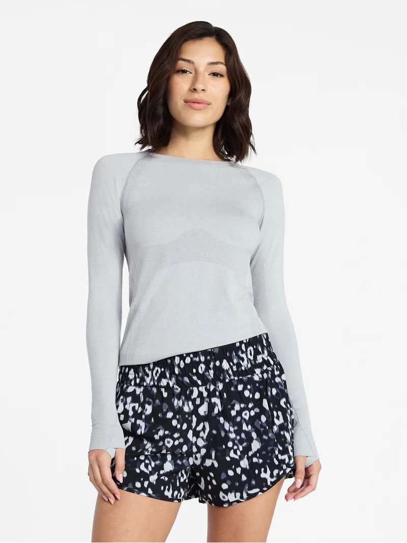 Avia Women's Seamless Tee with Long Sleeves, Sizes XS-XXXL | Walmart (US)