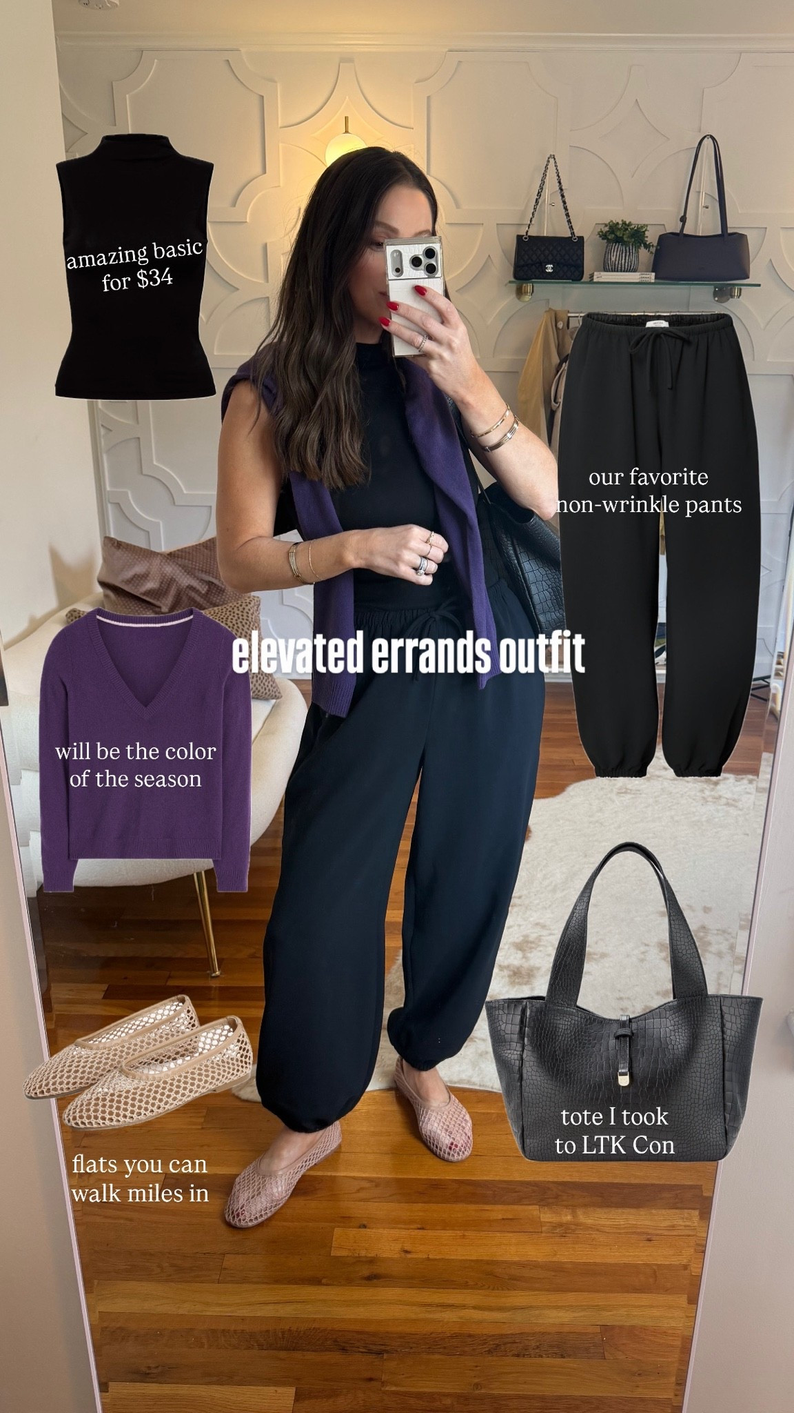 Elevated errands outfit today!
This tank is amazing and true to size. Only $34 and 3 colors. 
Our favorite non-wrinkle pants run true to size!
Flats also true to size and I can walk for miles in them

#LTKootd #LTKOver40 #LTKmomlife