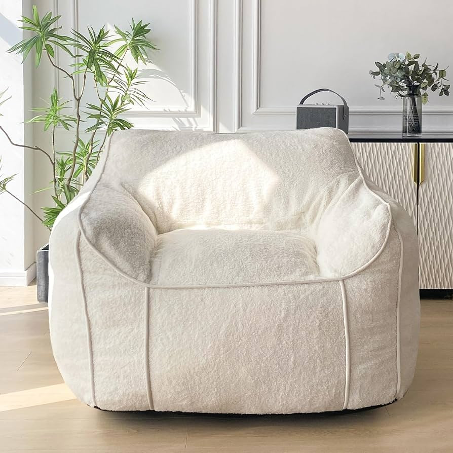 MAXYOYO Giant Bean Bag Chair for Adults, Stuffed Living Room Bean Bag Chair with Armrest, Large F... | Amazon (US)