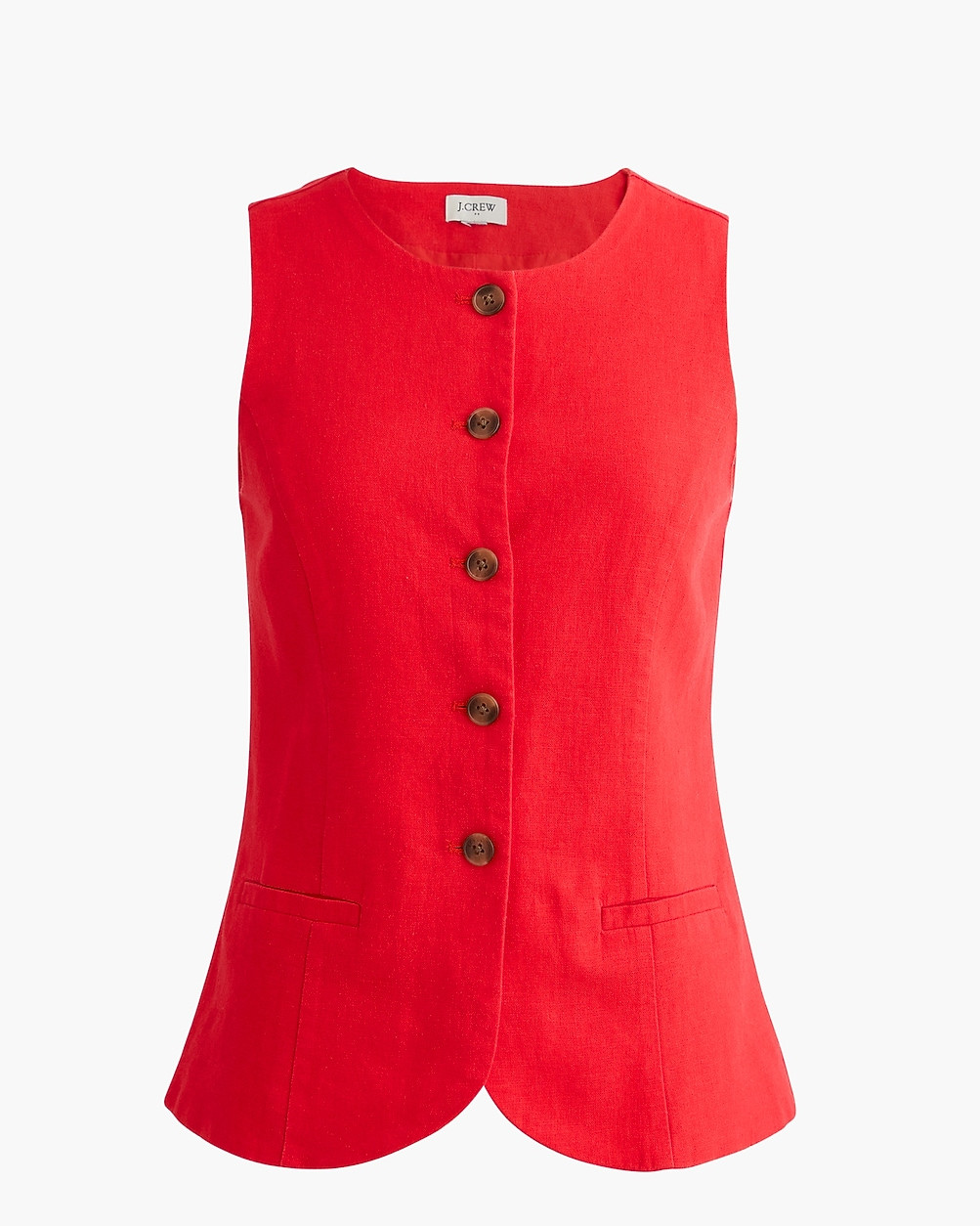 Linen-blend button-front vest | J.Crew Factory