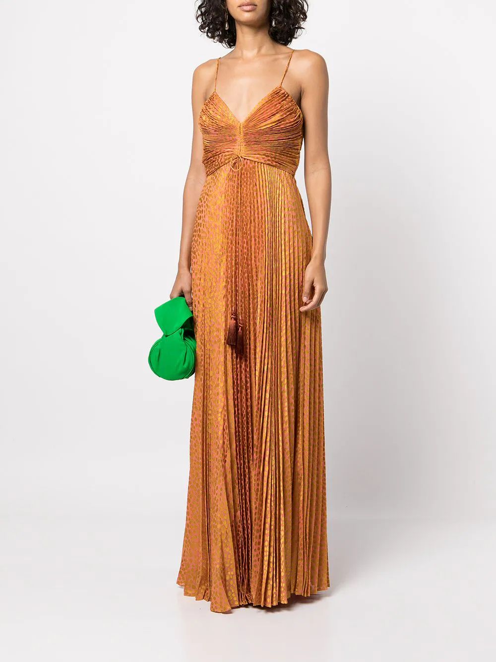 Swing spot-print pleated gown | Farfetch (US)