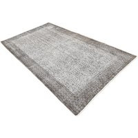 Flower Design Rug, Gray Overdyed Turkish Handmade Oushak Rugs, Grey Distressed Black Anatolian Bohemian Muted Rug | Etsy (US)