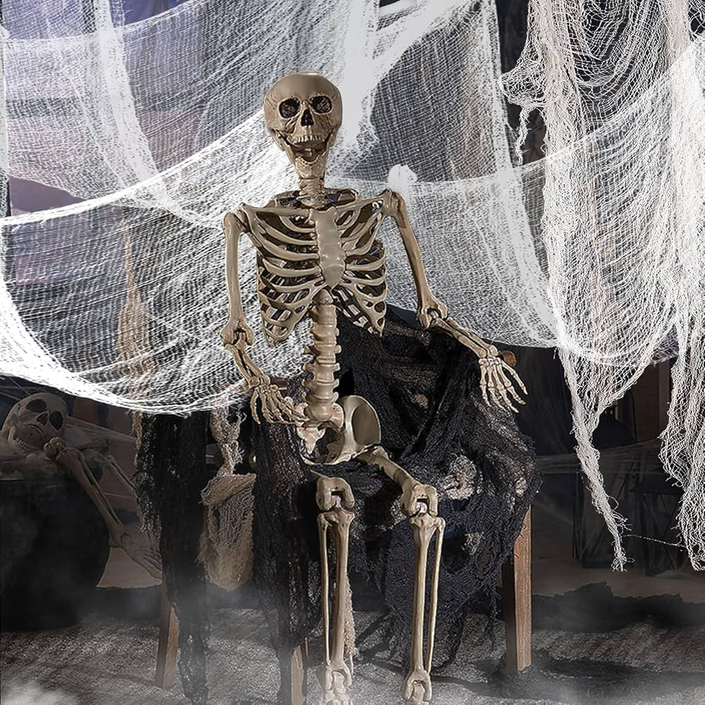 Biubee 5Pcs Halloween White Creepy Cloth- Spooky Gauze Fabric Cloth for Haunted Horror House Hall... | Amazon (US)