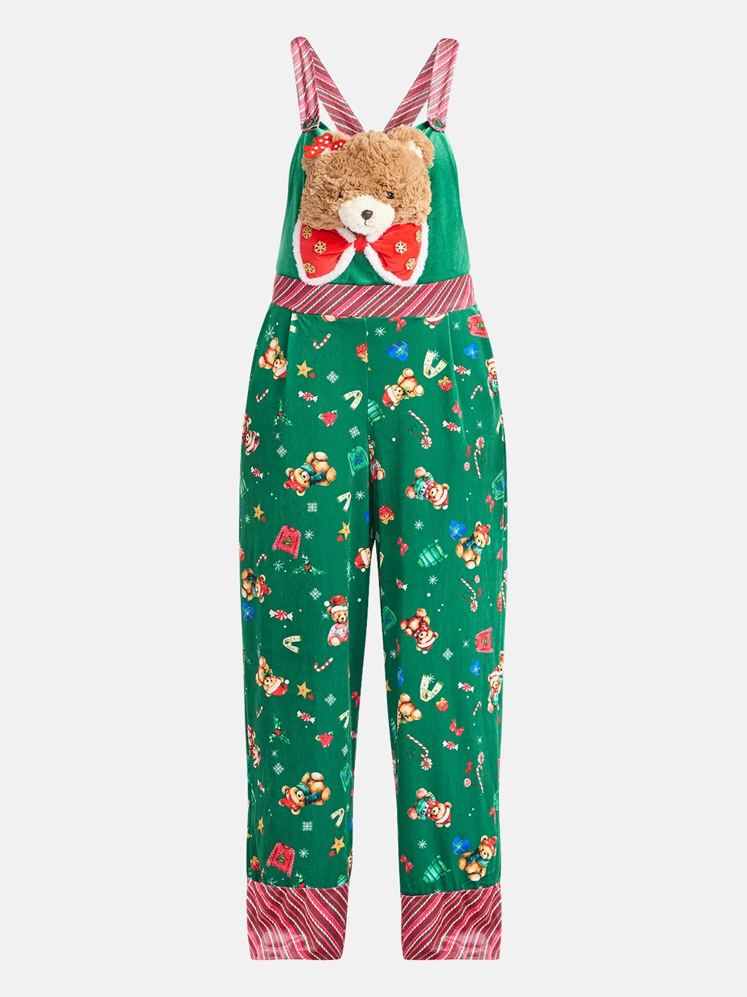 No Boundaries Christmas Teddy Bear Jumpsuit, Women’s | Walmart (US)