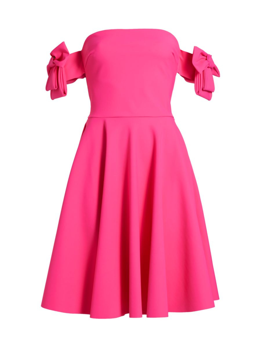 Shop Chiara Boni La Petite Robe Zarissa Bow Cocktail Midi-Dress | Saks Fifth Avenue | Saks Fifth Avenue