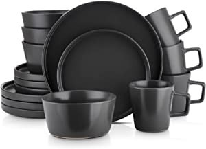 Stone Lain Coupe Dinnerware Set,16 Piece, Service For 4, Black Matte | Amazon (US)