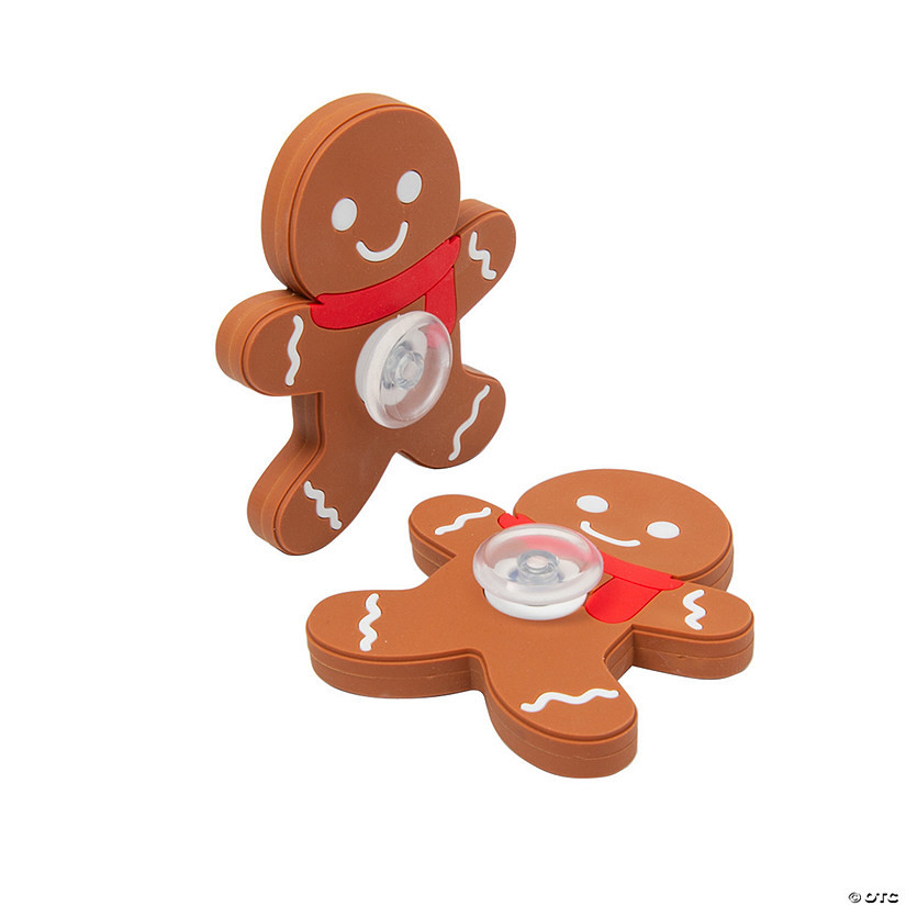 2 1/4" x 2 1/2" Gingerbread Man Plastic Fidget Spinners - 12 Pc. | Oriental Trading Company
