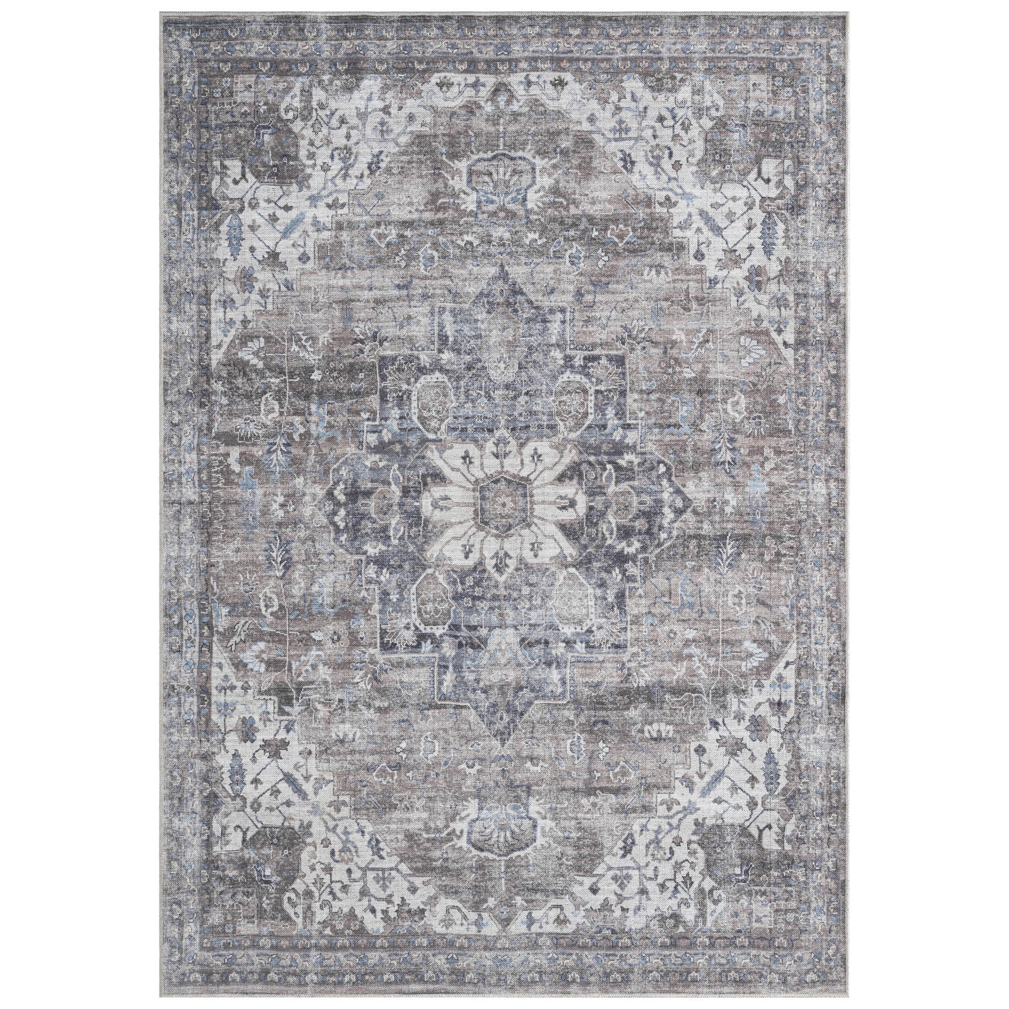 Everwash™ Callaghan Esther Bohemian Medallion Machine Washable Area Rug, Grey, 5'2"x7'2" - Walm... | Walmart (US)