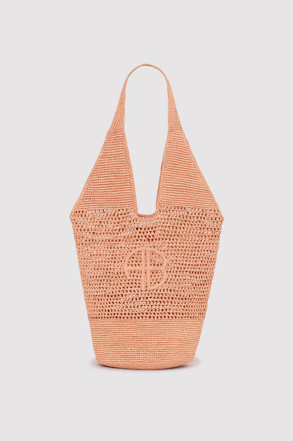 Leah Logo Hobo Raffia - Blush | Anine Bing