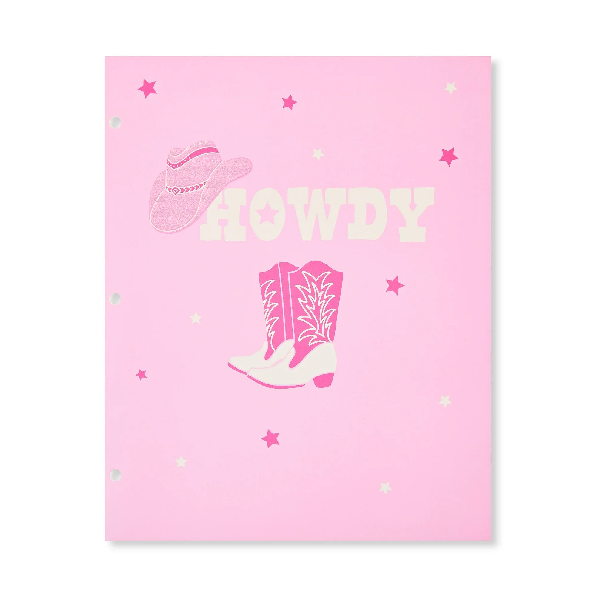 Pen+Gear Letter Size 2-Pocket Paper Folder, 9.375" x 11.75", Pink Howdy | Walmart (US)