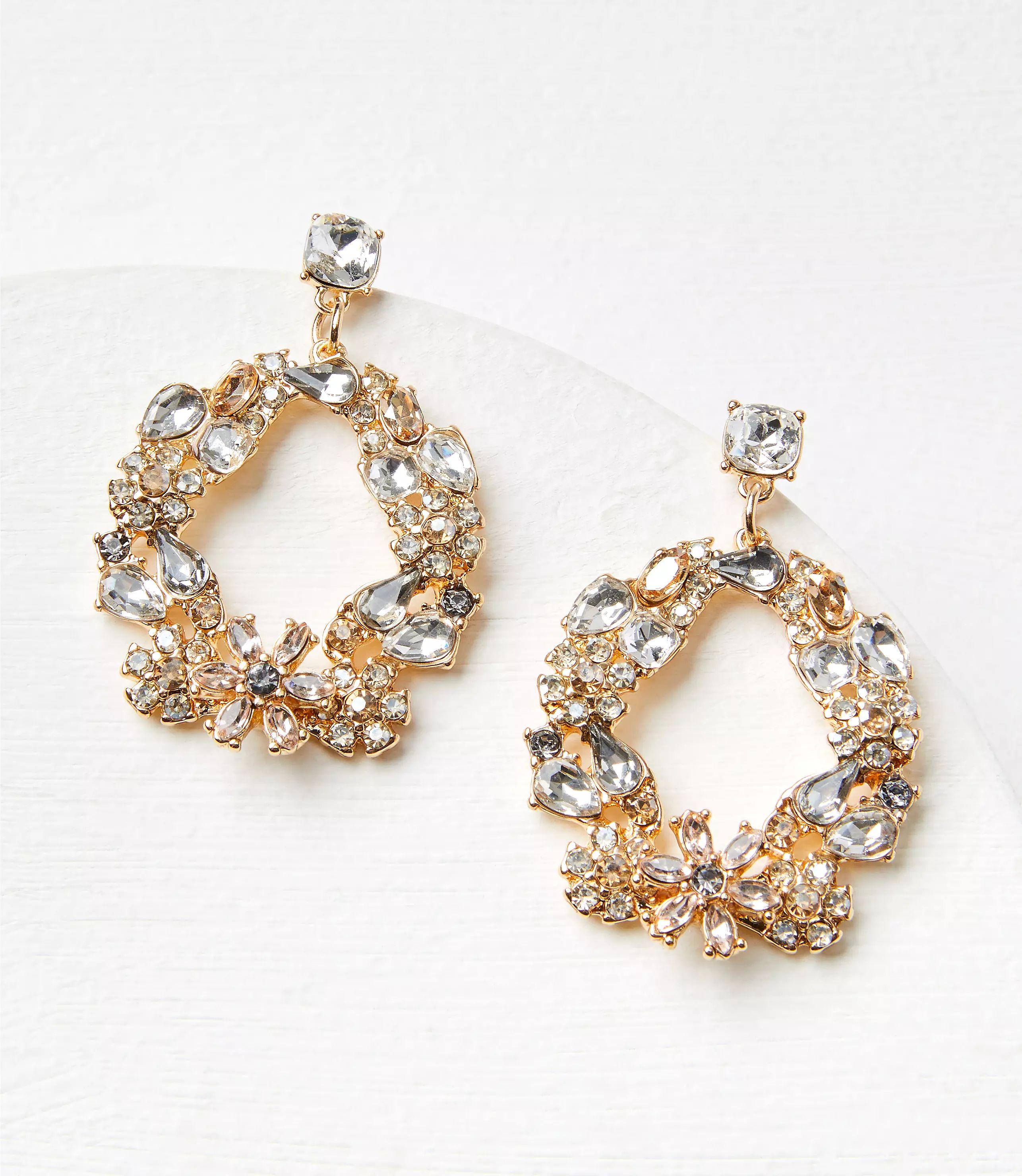 Crystal Floral Earrings | LOFT