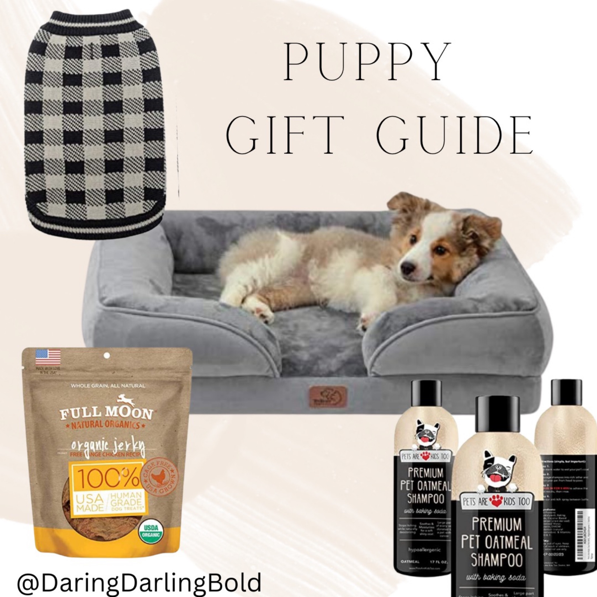 Christmas gifts for the little fuzzy face in your world! Snuggling up in this cozy bed, wearing this darling warm sweater, and snacking on delicious treats, will make for the perfect Holiday memories! 

#Amazon #KoolTail #DogSweater #BedSure #OrthopedicDogBed #FullMoon #FullMoonNaturalOrganicJerky #PetsAreKidsToo #PetOatmeal #DogShampoo #DogConditioner #GiftsForDogs #GiftsForPuppies 

#DaringDarlingBold  

#LTKSeasonal #LTKGiftGuide #LTKunder50