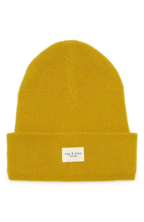rag & bone ICONS Addison Wool Blend Beanie in Mustard at Nordstrom | Nordstrom