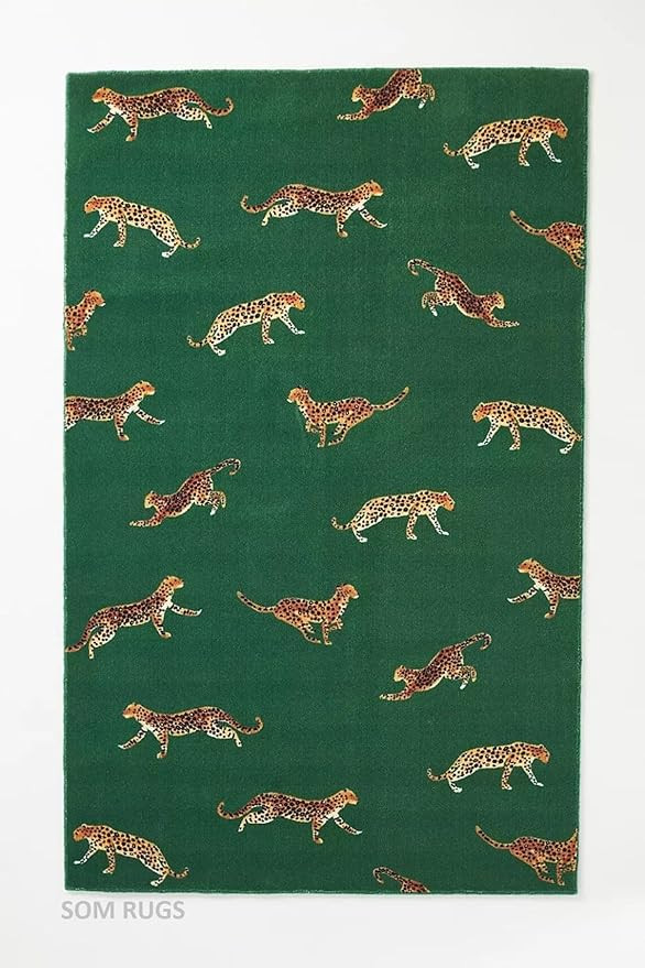 Handmade Cheetah Wool Area Rug Modern Traditional Design - Premium Animal Print Rug for Living Ro... | Amazon (US)