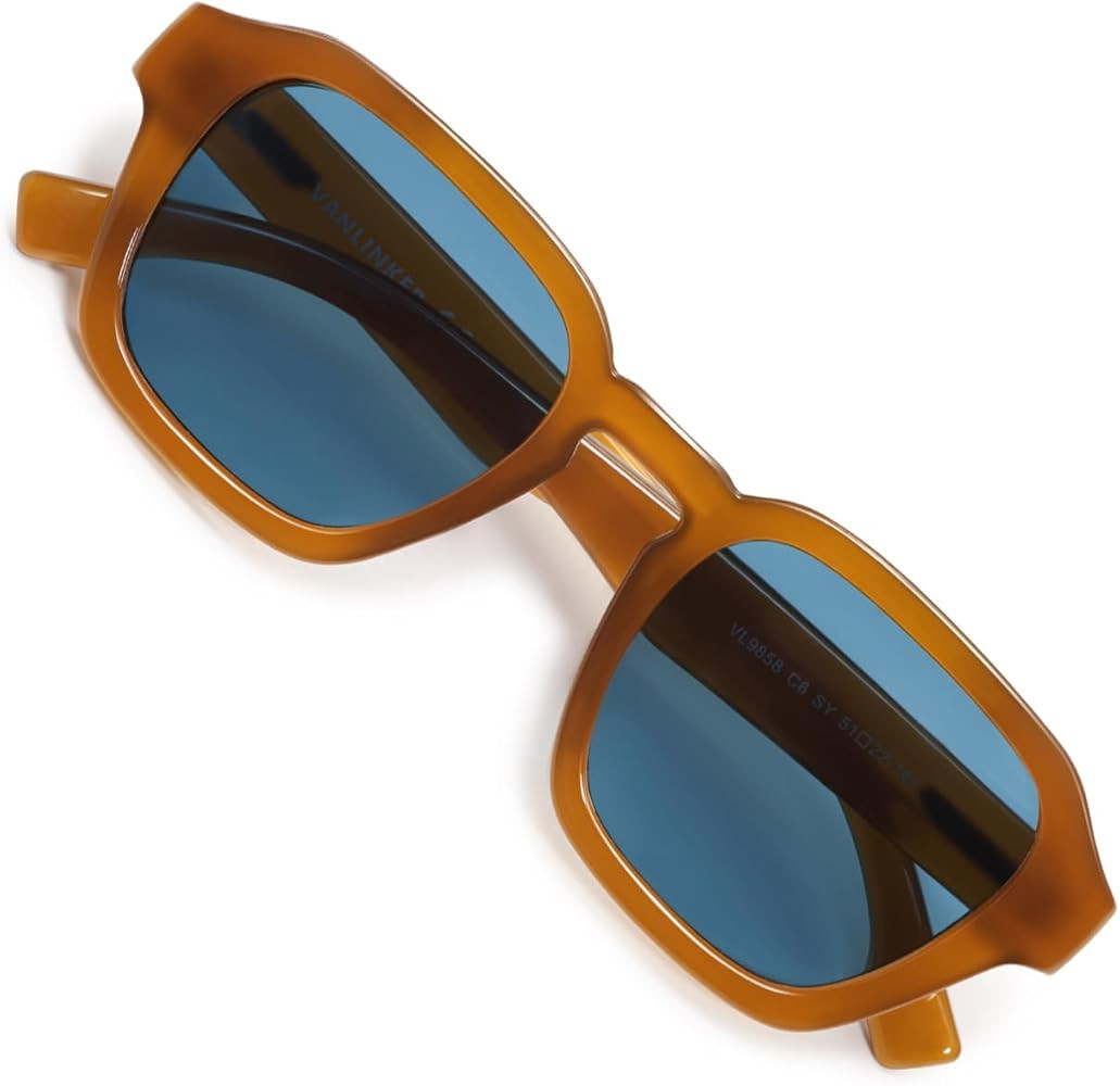 VANLINKER Retro Vintage Polarized Trendy Small Square Sunglasses for Women Men 2025 Fashion Shade... | Amazon (US)