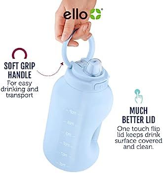 Ello Hydra Half Gallon Jug with Time Marker & Handle for All Day Hydration & Silicone Straw with ... | Amazon (US)