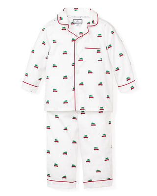 Kid's Twill Pajama Set in Holiday Journey 6/12 Months | Petite Plume