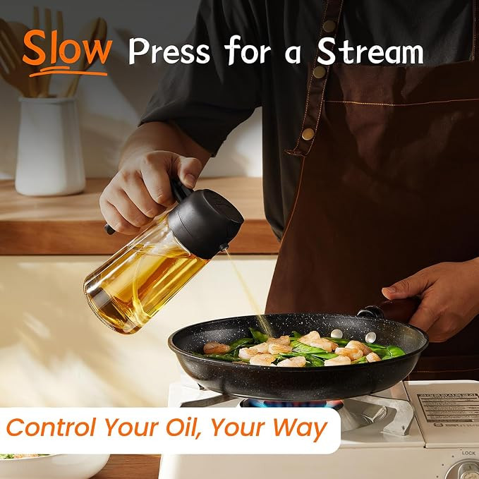 TrendPlain 16oz Olive Oil Dispenser Bottle for Kitchen - 2 in 1 Oil Dispenser and Oil Sprayer for... | Amazon (US)