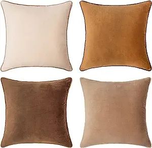 MONDAY MOOSE Decorative Throw Pillow Covers Cushion Cases, Set of 4 Soft Velvet Modern Double-Sid... | Amazon (US)