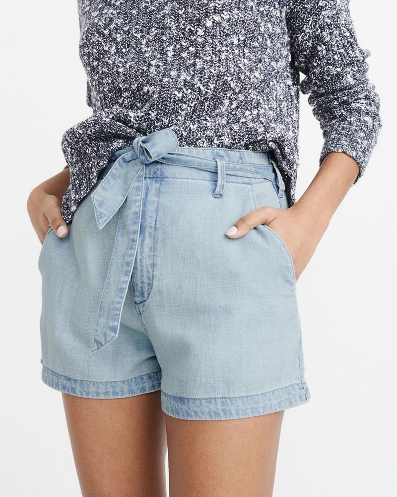 Chambray High-Rise Shorts | Abercrombie & Fitch US & UK